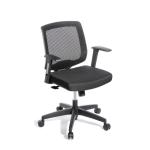 Eden Office Media Lite Home Office Chair, 3-Way Ergonomic Adjustment - With Armrests - Black Fabric - Max Weight 140kg - 5 Years Local Warranty