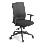 Eden Office Coach High Back Mesh Office Chair With Armrest - 3-Way Ergonomic Adjustment - Black Seat Fabric and Mesh Backrest - Max Weight 140kg - 10 Years Local Warranty
