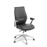 Eden Office Domain Mid Back Boardroom Office 3-Way Ergonomic Adjustment - Armrests - Black Leather Front, Leather-Look Back Outer - 140kg max user weight - 10 Years Local Warranty