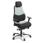 Eden Office Control Heavy Duty Task Chair 5-Way Ergonomic Adjustment - Adjustable Armrests - Heavy-duty Black/Grey polyester fabric - AFRDI Certified For 160kg Users - 10 Years Local Warranty