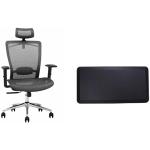 Loctek YZ101 Ergonomic Sit & Standing Bundle Mesh Office Chair With Anti-Fatigue Standing Mat - Height adjustable swivel chairs. With Mesh Backrest and Armrest - Under Desk Foot Rest Pad Supports feet, knees, hips & back Whille Standing
