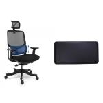 Loctek YZ502 Ergonomic Sit & Standing Bundle Mesh Office Chair With Anti-Fatigue Standing Mat - Height adjustable swivel chairs - Breathable Mesh Backrest - 3D Lumbar Support - Cushioned 4D Adjustable Armrest - Under Desk Foot Rest Pad Supp