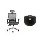Loctek Ergonomic Sit With YZ101 Ergonomic Mesh Office Chair Bundle, With Backrest and Armrest & Comfy Memory Seat Cushion