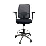 Ergonomic Mesh High Chair For Office & Home Use HighLift Height Adjustable 508-688mm, High Density Foam Seat base, With Mesh Backrest, High Adjustable Armrest, 360° Footrest Ring, Weight Capacity 120kg, Aluminum Chair Base