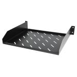 Dynamix RACS2-400 2RU 19" Cantilever Shelf 381mm Deep 38Kg Weight Rating. Black Colour