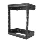 StarTech RK12WALLOA 12U 19" Wall Mount Network Rack - Adjustable Depth 12-20" 2 Post Open Frame Server Room Rack for AV/Data/ IT Communication/Computer Equipment/Switch w/Cage Nuts & Screws