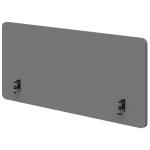 Accent Rapid Acoustic Screen - Grey - 1200x595mm Overall Size - 480mm high above the desktop. 80% post consumer recycled content. Side mount suitable for 25-30mm desk tops.  Fits for Loctek FLexispot Standing Desk