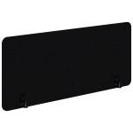 Accent Rapid Acoustic Screen - Black - 1800x595mm Overall Size - 480mm high above the desktop. 80% post consumer recycled content. Side mount suitable for 25-30mm desk tops. Fits for Loctek FLexispot Standing Desk