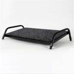 Fluteline Wide Footrest - Grey Carpet - Black Frame - Board Size 700mm x 350mm - Height Adjustable Range 40mm-140mm