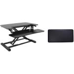 FlexiSpot Eco Ergonomic Deskalator Workstation With Standing Anti-Fatigue Mat - Work Surface 880x415mm, Removable Keyboard Tray Size 880x308mm, Height Adjustable 120-500mm, Stroke 380mm, Load Capacity 15kg, Black