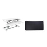FlexiSpot Eco Ergonomic Deskalator Workstation With Standing Anti-Fatigue Mat - Work Surface 720x415mm, Removable Keyboard Tray Size 720x308mm, Height Adjustable 120-500mm, Stroke 380mm, Load Capacity 15kg, Black