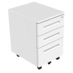 Loctek CB1301 Office 3 Drawers Filing Cabinet - Mobile Storage Unit - Lockable - White - Dimensions: 390x500x600mm For Office, Commercial & Home Use