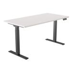Loctek Ergonomic Pro Office Standing Desk - 1200x600mm - Dual Motor - 2 Stage Height Range 710-1200mm - Programmable Height Memory Control - Anti-Collision Function - Weight Capacity 100kg - White Table Top With Black Base Frame - 3 Years W
