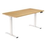 Loctek Ergonomic Pro Office Standing Desk - 1800x800mm - Dual Motor - 2 Stage Height Range 710-1200mm - Programmable Height Memory Control - Anti-Collision Function - Weight Capacity 100kg - Honey Oak ColorTable Top With White Base Frame -