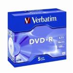 Verbatim 95049 DVD+R 5pk Jewel Case 4.7GB or 120 Minutes of write-once storage capacity