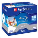 Verbatim 43713 Blu-Ray BD-R 25GB 6X Wide White IJP 10pk JC