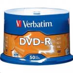 Verbatim x16 DVD-R 50pk Spindle White InkJet Printable 4.7GB w/Advanced Azo Superior Archival Life