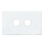 Tradesave TSESW2-P Switch Plate ONLY. 2 Gang Accepts all Mechanisms. Moulded in Flame ResistantPolycarbonate. Fade Resistant. Bright White.