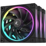DEEPCOOL FL12 SE ARGB Black 3 pack 120mm PWM Case Cooling Fan, Triple Pack.