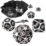 ENHANCE ENTTDM7520BKEW  Tabletop Collectors 7pc Metal RPG Dice Set - Black