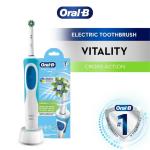 Oral-B Vitality CrossAction Eco-Box Electric Toothbrush (white), for Daily Clean Rechargeable battery: Lasts up to 8 days ( 2min, 2x/day)