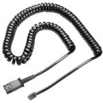 Poly 38099-01 U10PS Direct Cable  Coil Cord to QD Modular Plug for H-Series headset U10P-S --by Plantronics