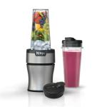 Ninja BN450 Nutri Blender Plus 900 Watt Push To Blend, Patented Pro Extractor Blade, Manual Pulse Setting, Crush Ice and pulverise tough ingredients for Smoothies; BPA Free and Easy to clean