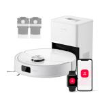 Roborock Q10V Plus White Vacuum Cleaner with Auto Empty Rock Dock Plus 10,000 Pa Suction, VibraRise 2.0 Mopping system, Precisense LiDAR Navigation, Dual Anti-Tangle Design, Reactive tech Obstacle Avoidance