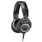 Audio-Technica M Series ATH-M50X Over-Ear Professional Monitor Headphones - Black Closed Back - 3 Detachable Cables - Collapsible Design