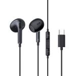 Baseus Encok CZ17 Wired USB-C Earbuds with Mic - Black 14mm drivers - Comfortable open-fit design - In-line 3-button remote - Compatible with USB-C iPhone, Samsung Galaxy & more