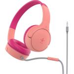 Belkin SoundForm Mini Wired Headphones for Kids - Pink Volume Limited & Water Resistant - 2 Years Warranty