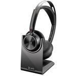 HP Poly Voyager Focus 2 Bluetooth On-Ear ANC Headset with Charging Stand- Teams Certified USB-C/A / 4-Mics Noise Cancellation / Hybrid ANC / Busy Light / Up to 50m Distance / Up to 25-Hour Talk-Time