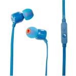 JBL Tune T110 Wired In-Ear Headphones - Blue Microphone - JBL Pure Bass Sound - 1-button Remote - Tangle-Free Flat Cable - 3.5mm Jack