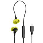 JBL Endurance Run 3C USB-C Wired In-Ear Sports Headphones - Black Lime - Wear two ways with FlipHook technology - IP65 dust & waterproof - Magnetic buds - In-line microphone & remote - Hi-Res Audio certified