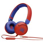 JBL JR 310 Wired On-Ear Headphones for Kids - Red Microphone - Safe Sound (<85dB) - Comfort Fit - Compact, Foldable & Portable