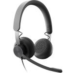 Logitech Zone Wired Headset Stereo - USB-A - USB-C - Wired - 32 Ohm - 20 Hz - 16 kHz - Over-the-head - Binaural - Ear-cup - Uni-Directional - Omni-directional - Noise Cancelling Microphone
