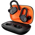 Skullcandy Push Active True Wireless Sports In-Ear Headphones - True Black / Orange IP55 - Spotify Tap - Smart Feature Technology - Hey Skullcandy Skull-iQ - Secure Ear Hook fit - Up to 10 Hours Battery Life / 44 Hours Total with Charging C