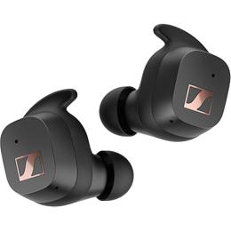 Sennheiser SPORT True Wireless In-Ear Headphones - Black IP54 Sweat & Water Resistant - Secure & Comfortable Fit - Open / Closed Ear Adaptors - AptX Low Latency - Up to 9 Hours Battery Life / 27 Hours Total with Charging Case - 2 Year Warra