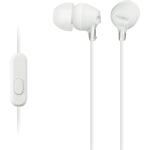 Sony MDR-EX15AP Wired In-Ear Headphones - White In-Line Microphone - 3.5mm Jack