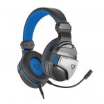 Vertux Malaga Wired Over-Ear Gaming Headset - Blue Unidirectional Microphone & Inline Controller - Zero Fatigue Ear Cushions - Finely Tuned 40mm Drivers
