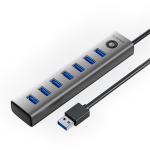 Orico USB-A  to 7-Port High Speed USB 3.0 Aluminium Hub - Grey
