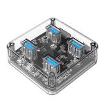 Orico MH4UC-C3-10-CR-BP USB-C to 4x USB-A 5Gbps Transparent HUB Includes USB-C to UBS-C Cable
