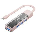 Unitek 4-in-1 USB 3.0 Multi-Port Hub with USB-C Connector - Pink