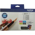 Brother LC3317PVP Original Inkjet Ink Cartridge / Paper Kit - Black / Cyan / Magenta / Yellow - 4 Pack Standard Yield - 550 Pages Black / 550 Pages Cyan / 550 Pages Magenta / 550 Pages Yellow