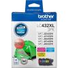 Brother LC432XL3PKS Ink Cartridge - Cyan / Magenta / Yellow - 3 Pack High Yield - 1500 Pages - for Brother MFCJ5340DW / MFCJ5740DW / MFCJ6540DW / MFCJ6740DW / MFCJ6940DW Printer Brother LC432XL3PKS Ink Cartridge - Cyan / Magenta / Yellow - 3 Pack High Yield - 1500 Pages - for Brother MFCJ5340DW / MFCJ5740DW / MFCJ6540DW / MFCJ6740DW / MFCJ6940DW Printer