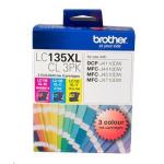 Brother LC135XLCL3PK Ink Cartridge - Cyan / Magenta / Yellow High Yield - 1200 Pages - for Brother DCPJ4110DW / MFCJ4510DW / MFCJ4710DW / MFCJ6520DW / MFCJ6920DW Printer