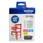 Brother LC3319XL3PK Ink Cartridge 3pack Cyan,Magenta,Yellow, High Yield 1500 pages for Brother MFCJ5330DW,MFCJ5730DW, MFCJ6530DW, MFCJ6930DW Printer