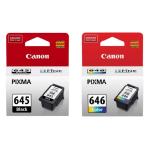 Canon CL646OCN+PG645OCN Black + Tri-Colour Ink Cartridge Value Pack 180 Pages for Canon MG2460 / MG2560 / MG496 / MG2960 / MG2965 / MG30 MG3060 / TS3160 / TS3165 / TS4560 Printer