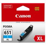 Canon CLI651XLCOCN Ink Cartridge Cyan - High Yield  750 pages , for Canon PIXMA MG6360, MG5460, iP7260 ,MX726, MG5560, iP8760,  iX6860, MG6460 , MG7160, MX926,  MG5660, MG6660 , MG7560 Printer