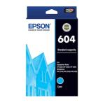 Epson 604 Ink Cartridge - Cyan for Epson WorkForce WF-2950/WF-2930/WF-2910 and Expression Home XP-4200/XP-3200/XP-2200. Printer